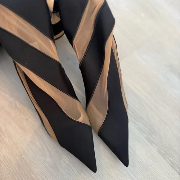 New JIMMY CHOO x Mugler over-the-knee sock boots 37.5 - Picture 8 of 16